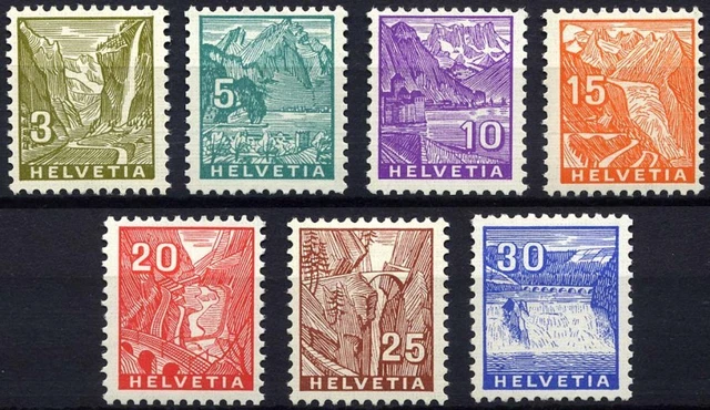 SCHWEIZ 270-76 *, 1934, Landschaften, Falzrest, Prachtsatz