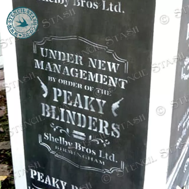 Peaky Blinders Management 4 size STENCIL PBM Vintage Furniture SUPERIOR 250MYLAR 3