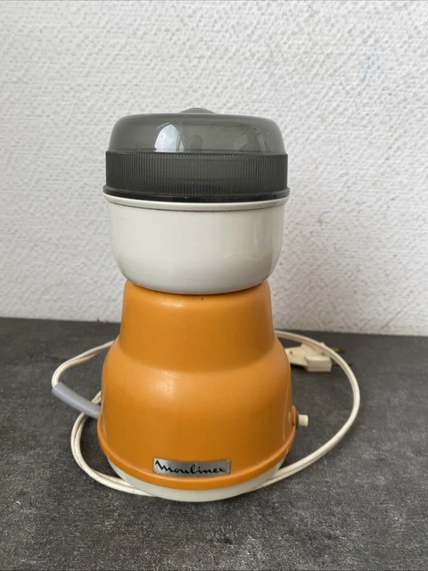 Ancien Moulin à Café électrique Moulinex M.C.3 - Vintage Orange, En Plastique, état D'usage Fonctionnel