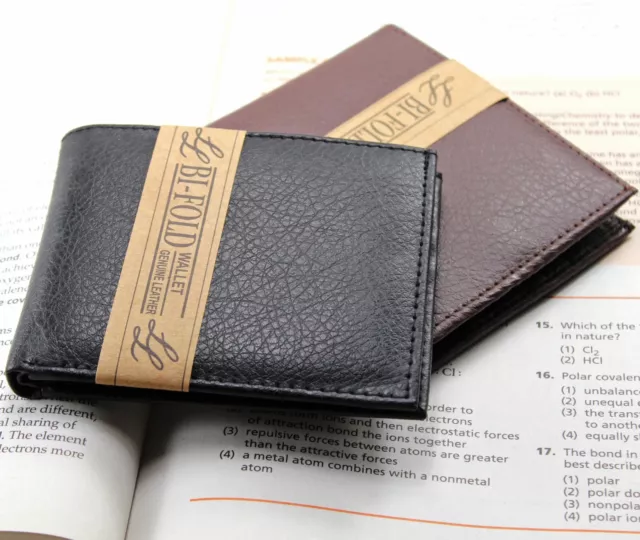 New Mens Slim Thin Bifold Genuine Leather Wallet ID Credit Card Billfold Holder