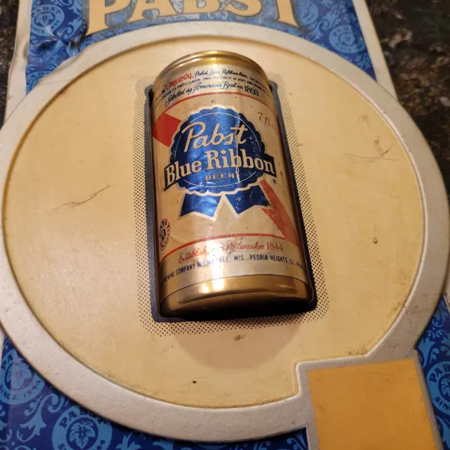 Vintage Pabst Blue Ribbon 7 Oz Little BLUE Beer Can Sign 3D 1/2 PBR 3