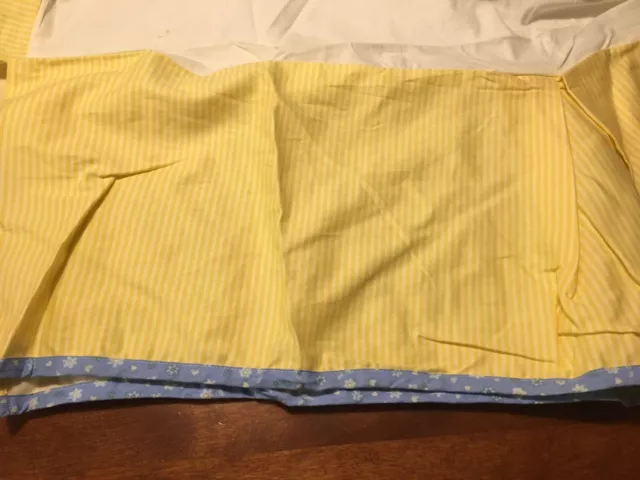 Carter's crib skirt DUST RUFFLE cribskirt cotton bright blue yellow stripes NEW