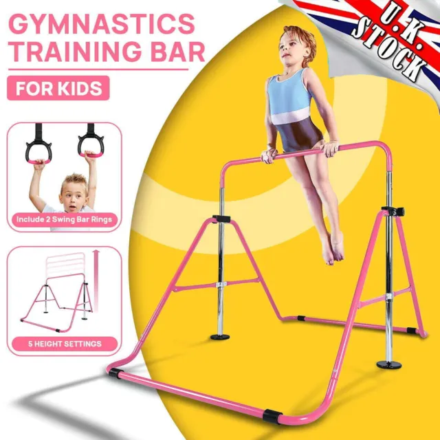 Gymnastics Bar Expandable Horizontal Training Playing Bars Children Kids Home UK