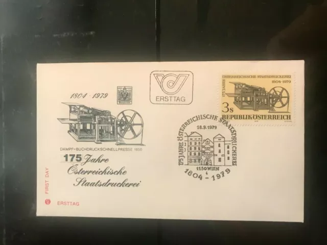 Österreich 1979 illustrierter Ersttagsbrief 175 J. Staatsdruckerei Sonderstempel