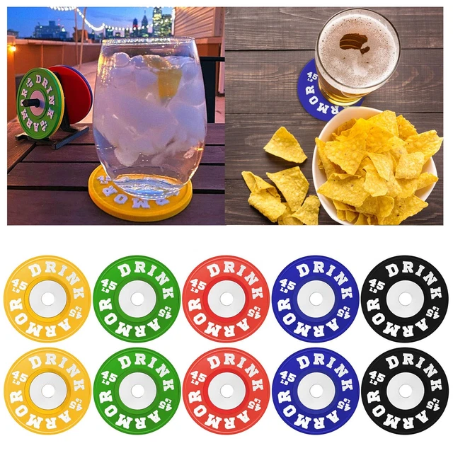 Place Mates 2pc Drink Round Acrylic Flat Heat Lightweight Smooth Anti Scratch