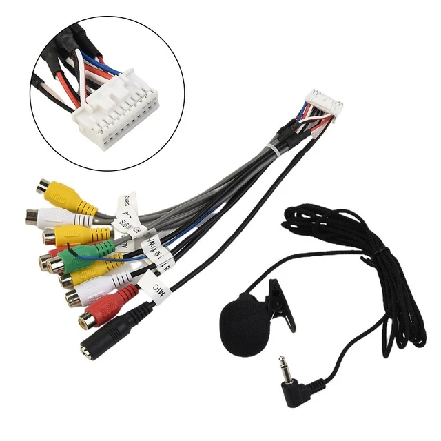 Auto Car RCA Cable Aux-in Adapter Pure Copper Stereo Radio With MIC 20 Pin Plug