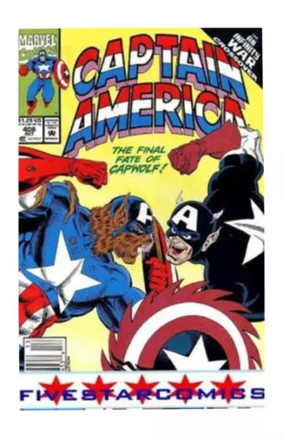 (Reduced)MARVEL COMICS OCT 1992 CAPTAIN AMERICA #408 INFINITY WAR CROSSOVER