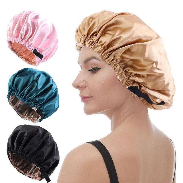 Cappello da notte piatto rotondo per la cura dei capelli multicolore cappellini doccia raso cappuccio per capelli per dormire