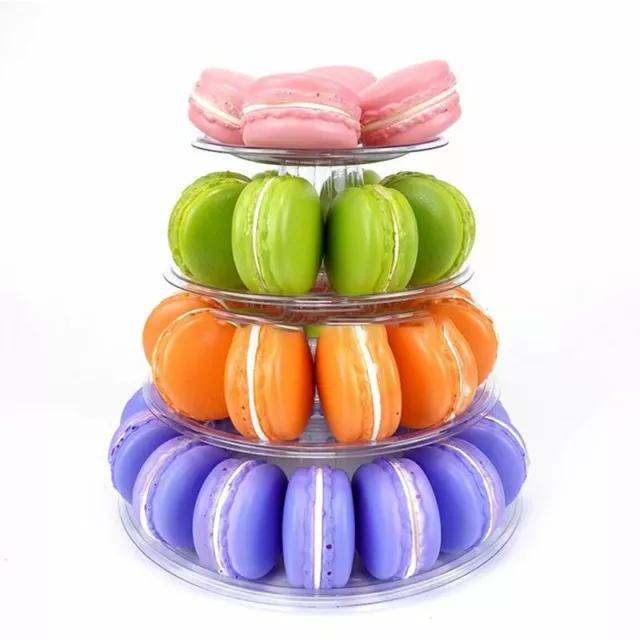 Soporte de exhibición de macarrones multinivel cupcake torre soporte para pasteles bandeja de PVC pastel ZR