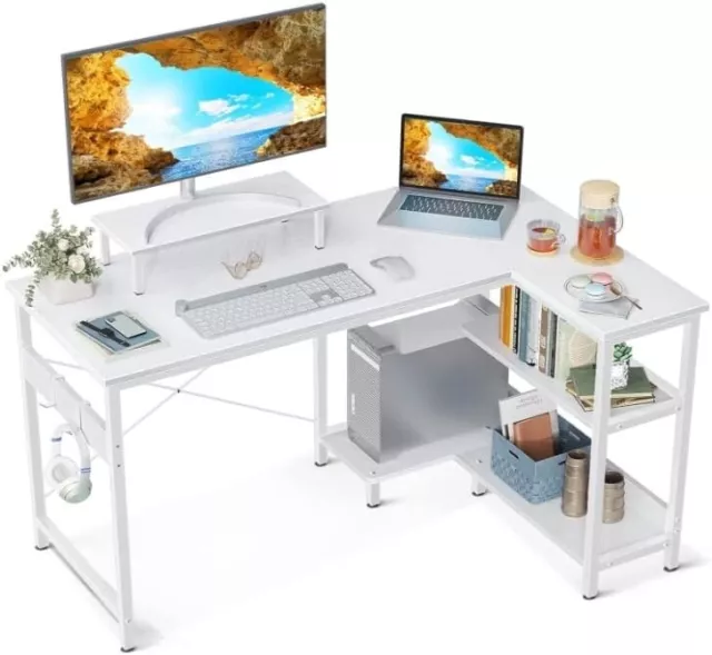 L Shaped Gaming Desk Corner Computer Table Gamers Office Workstation