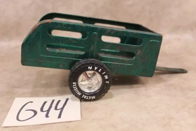 G44 Vintage Metal Muscle Green Nylint Pressed Steel Toy Trailer