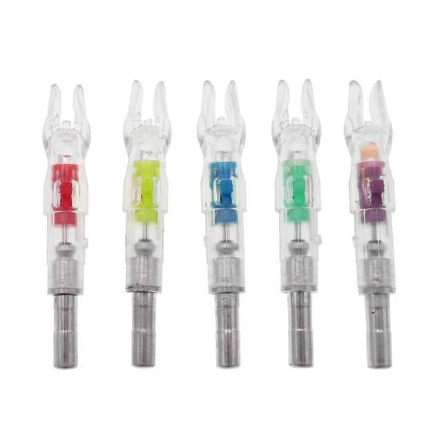 6pcs 0.244" S LED Lighted Nocks Automatically Lighted for Arrow ID 6.2mm