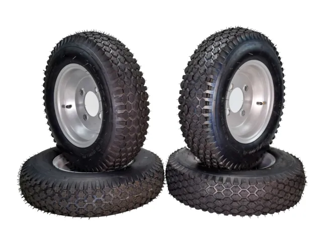 MASSFX 4.80/4.00-8 4 Ply Pre-Mounted 4x4 Bolt Tubeless Trailer Tire (Four Pack)