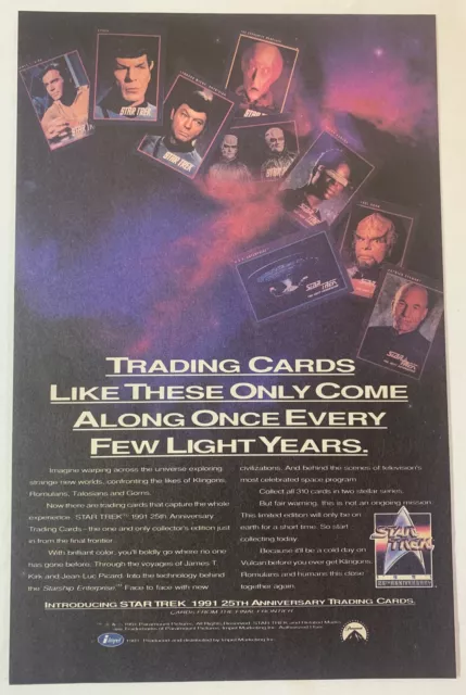 1991 Impel Star Trek trading cards ad page ~ 25th Anniversary