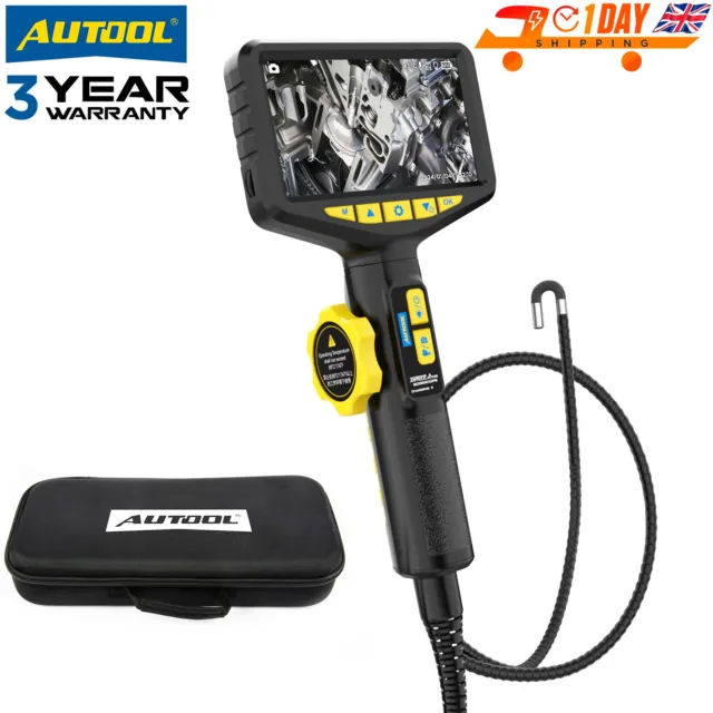 Car Two-Way Articulating Borescope 5'' HD Endoscope Video Inspection Scope Light