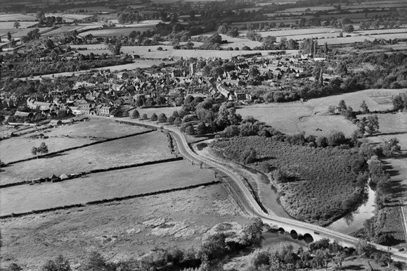 Town Alcester from south-east 1930 England OLD PHOTO