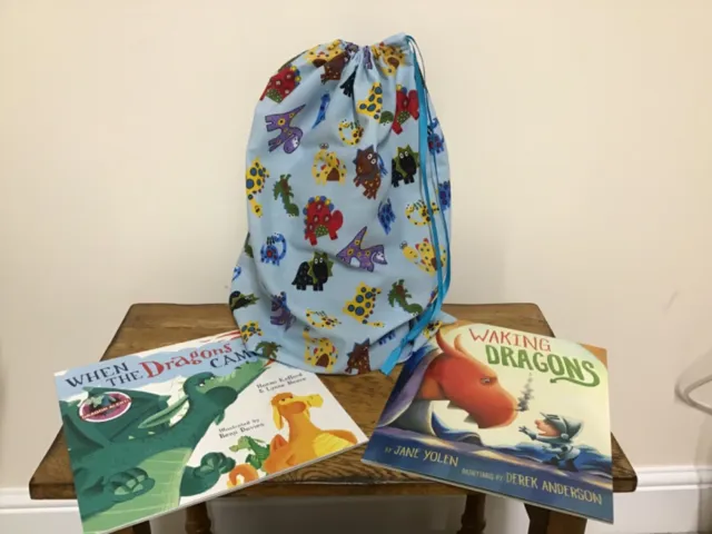 NEW Dragon Story Sack-2 books & drawstring bag. EYFS/Teacher resource/KS1