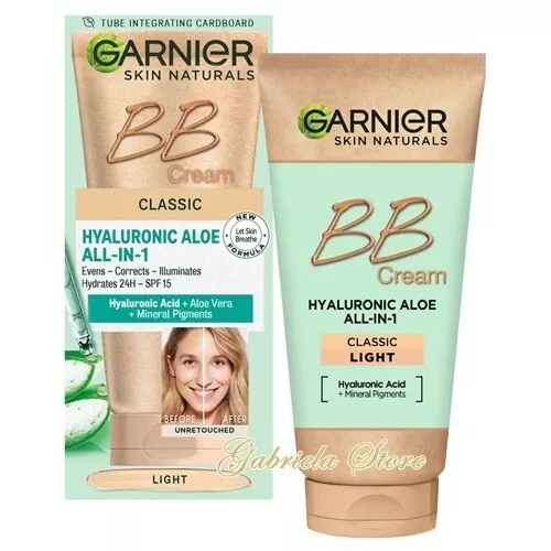 Garnier BB Face Cream Classic Tinted Hyaluronic Acid Aloe Vera Light SPF15 50ml