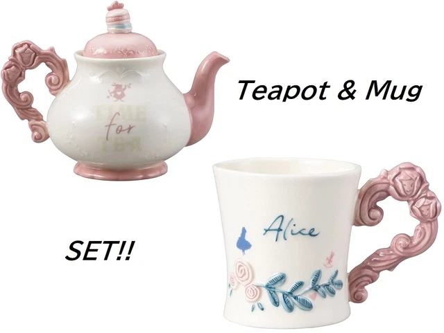 RARE NOUVEAU DISNEY Alice au Pays des Merveilles Théière & Tasse Lot