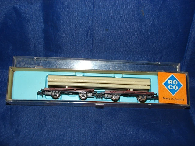 ROCO N 2 Wagons Plat Avec Charge Grumes Train Electrique Boite 2312 EUR ...