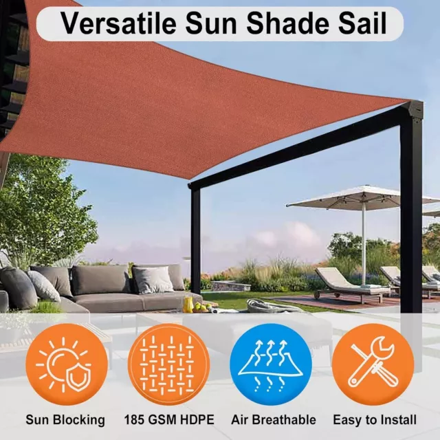 OutdoorLines Rectangle Sun Shade Sails for Patios 10 x 13 ft UV Blocking Outdoor
