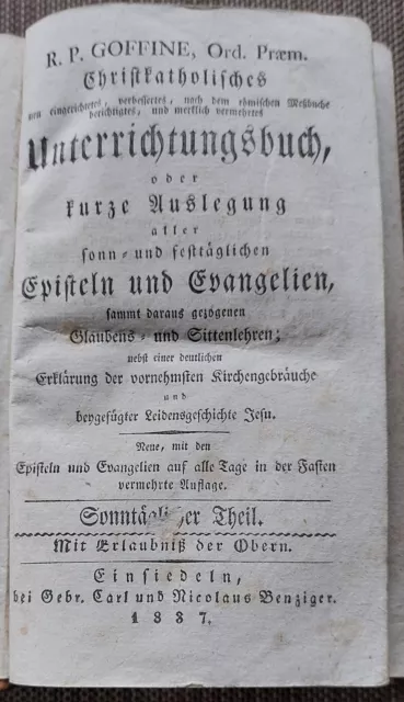 Unterrichtsbuch der sonn- und festtäglichen Evangelien 1837