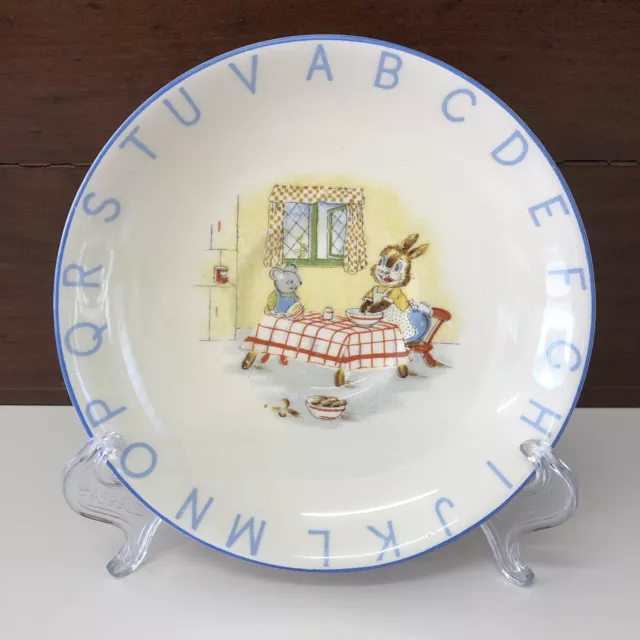 Vintage Nursery Ware Saucer Lord Nelson Elijah Cotton Alphabet Rabbit Pattern