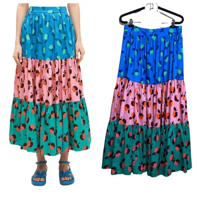 Kate Spade Colorblock Apple Skirt Size 10 Multicolor Lined