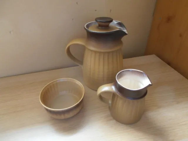 Vintage 3-Piece Honiton Pottery Tea Set -Teapot, Sugar Bowl and Milk Jug