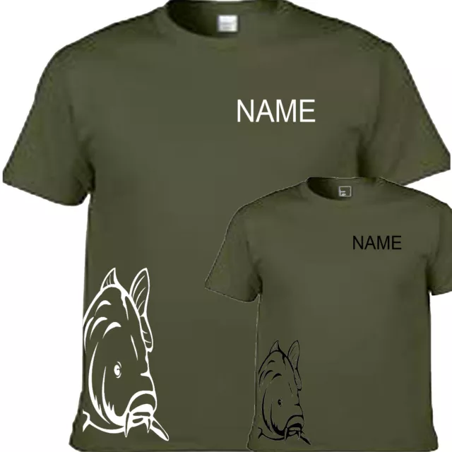 T-Shirt Pesca Novità Pescatori Carpa Pesca Personalizzata Con Il Tuo Nome