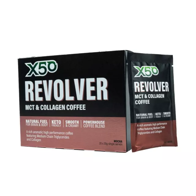 X50 Revolver Mct Coffee Mocha 20 Sachet - Keto Coffee - Plus Collagen