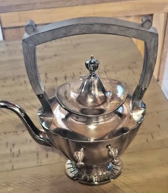Derby International Silver Plate Tilting Teapot Quadruple Plated 1699 Antique
