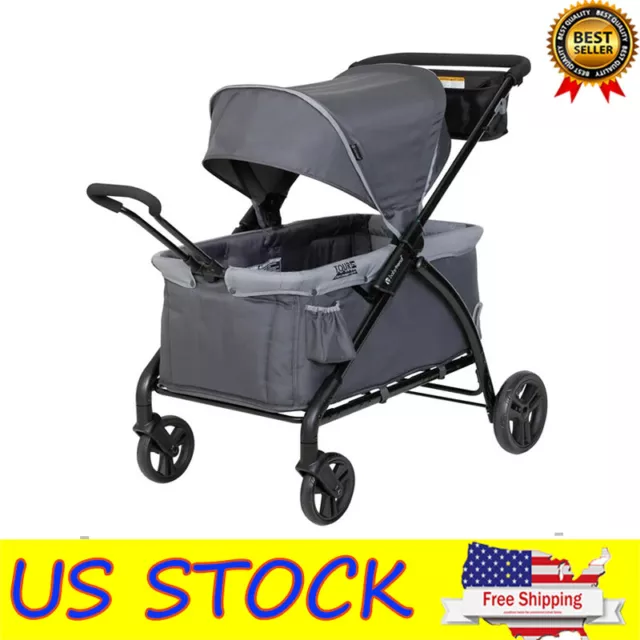 2-in-1 Stroller Wagon Push or Pull Toddler Infant Tour Traver Canopy w/ Storage