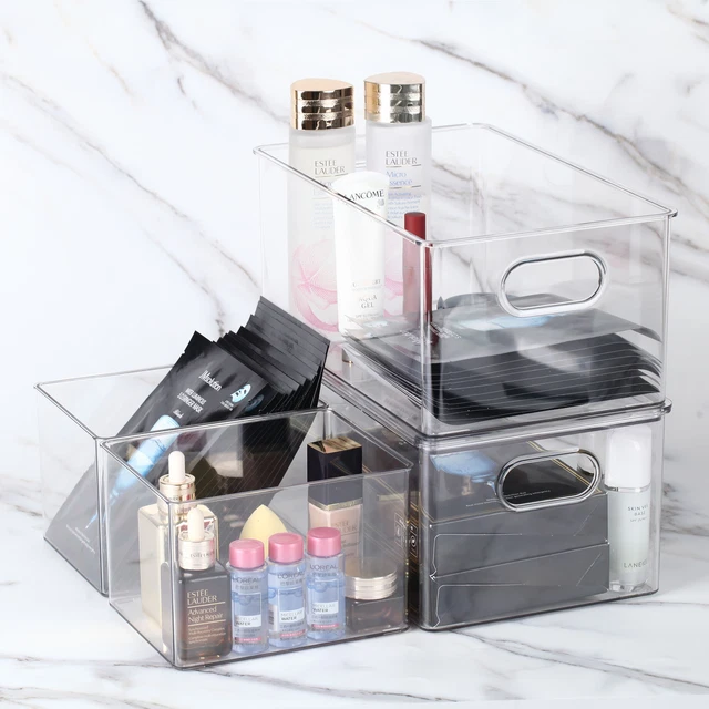 Caja de Almacenamiento Transparente Tapa para Todo Uso Apilables Organizador