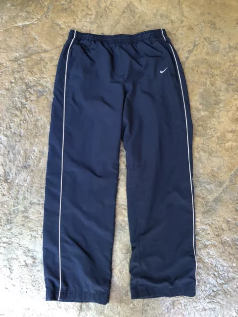 VINTAGE NIKE MEN'S L Wind Track Pants The Athletic Dept Navy Blue Cotton  Lined $6.99 - PicClick