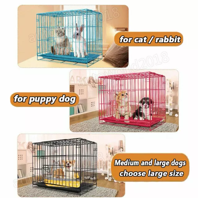 New Dog Cage Pet Puppy Crate Carrier Home Folding Door Training Kennel S M L XL 3