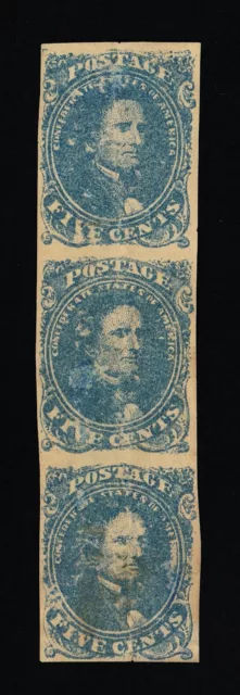 Genuine Confederate Csa Scott #4 Stone-2 Strip-3 Plated Postion 14 24 34 Mint Og