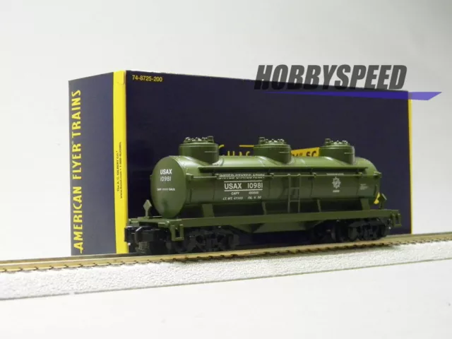 LIONEL AMERICAN FLYER US ARMY 3 DOME TANK CAR #10981 S GAUGE tanker 2219200 NEW