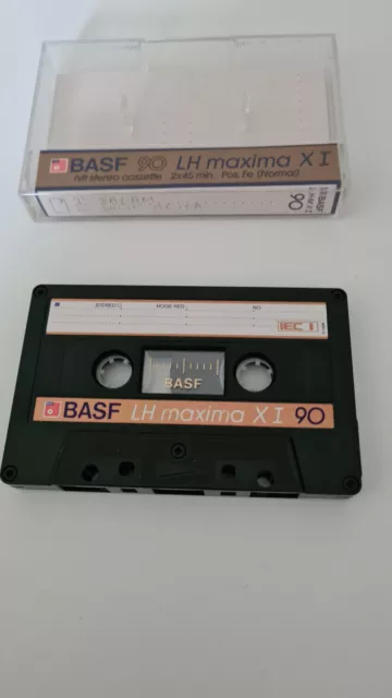 Cassette K7 audio BASF LH MAXIMA X I 90 XI . 1987. Utilisée. Used. Très bon état