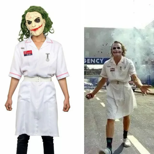 MENS TWISTED JOKER Nurse Costume Joker Nurse Fancy Dress Costume and  Stockings £ - PicClick UK