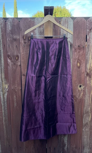 Vtg Y2K Jessica McClintock Gunne Sax Formal Shiny Iridescent Purple Maxi Skirt