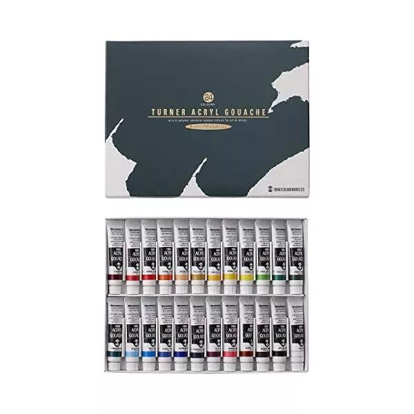 Turner color acrylic gouache 24 color school set AG24C 11ml JP