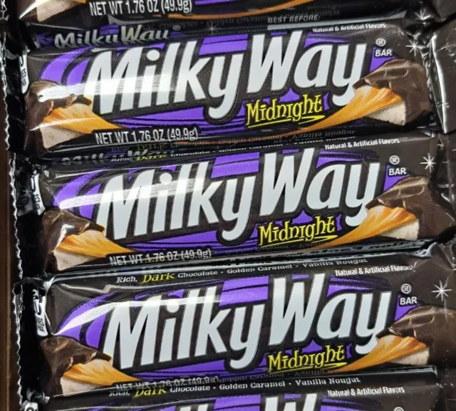 Milky Way Midnight X3 49g Bars American Chocolate Dark Nougat Caramel Candy