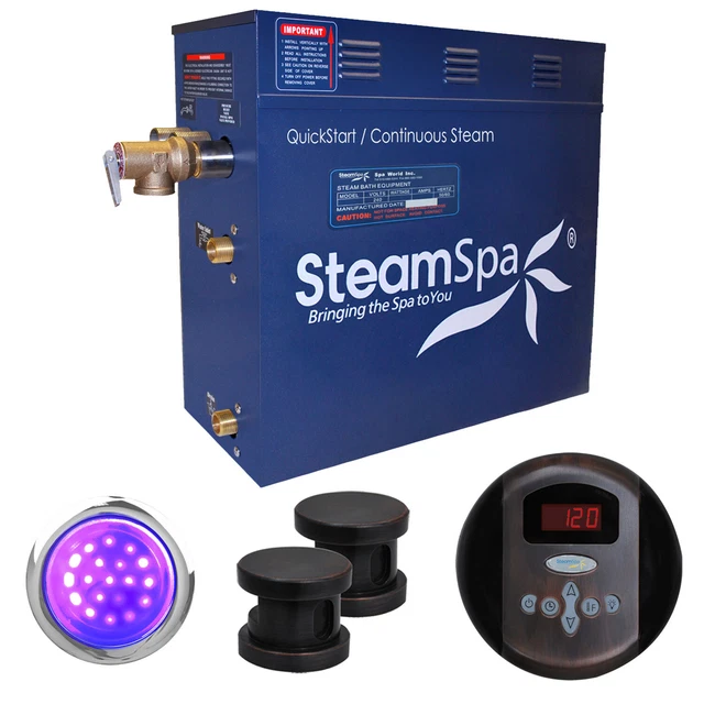 Generador de baño de vapor SteamSpa IN1200 Indulgence 12 KW QuickStart - bronce