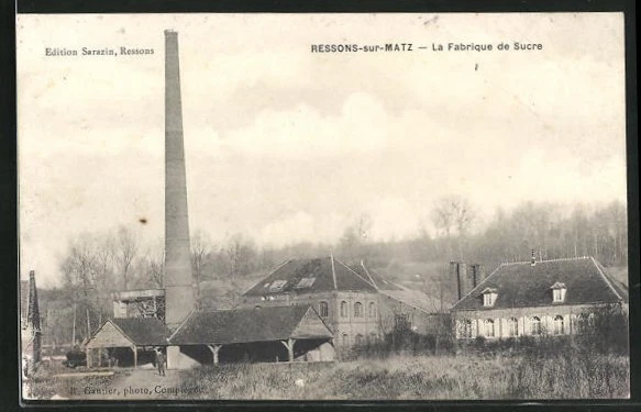 CPA Ressons-sur-Matz, La Fabrique de Sucre 1914