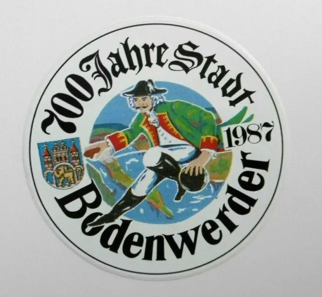 Souvenir-Aufkleber Bodenwerder 700 Jahre 1987 Münchhausen Niedersachsen