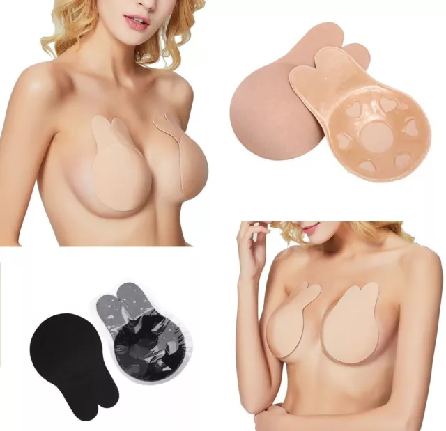 Silikon Push-Up Klebe-BH selbstklebend unsichtbar Bra rückenfrei Dessous S/M/LXL