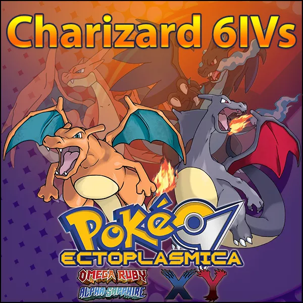 Charizard X SHINY 6IV Mega ✨ Pokemon XY ORAS Ultra Sun & Moon 3DS