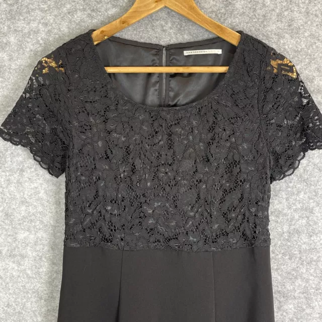 Jane Lamerton women's designer retro black lace linded shift dress 10/S-M (414) 2