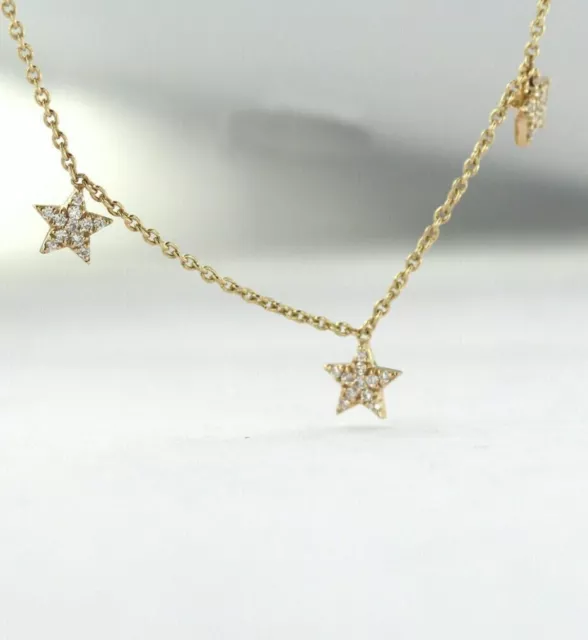 14K Oro Macizo Estrella Collar para Mujer Constelación Regalo